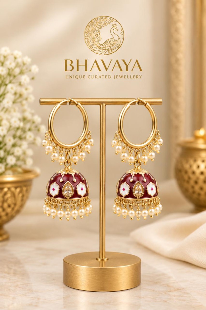Lal Meena Hoop Jhumka
