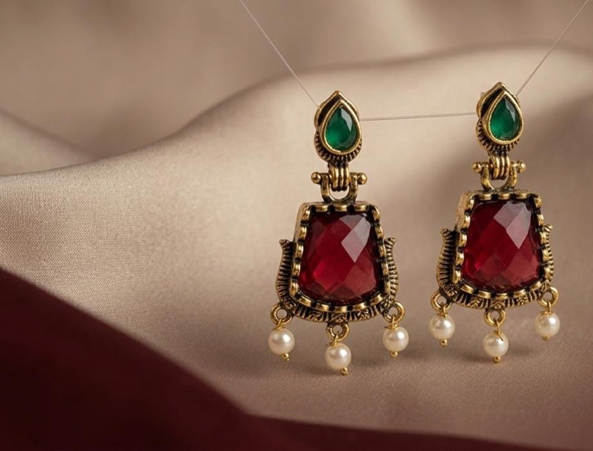 Oxidized Pearl Drops (Red)