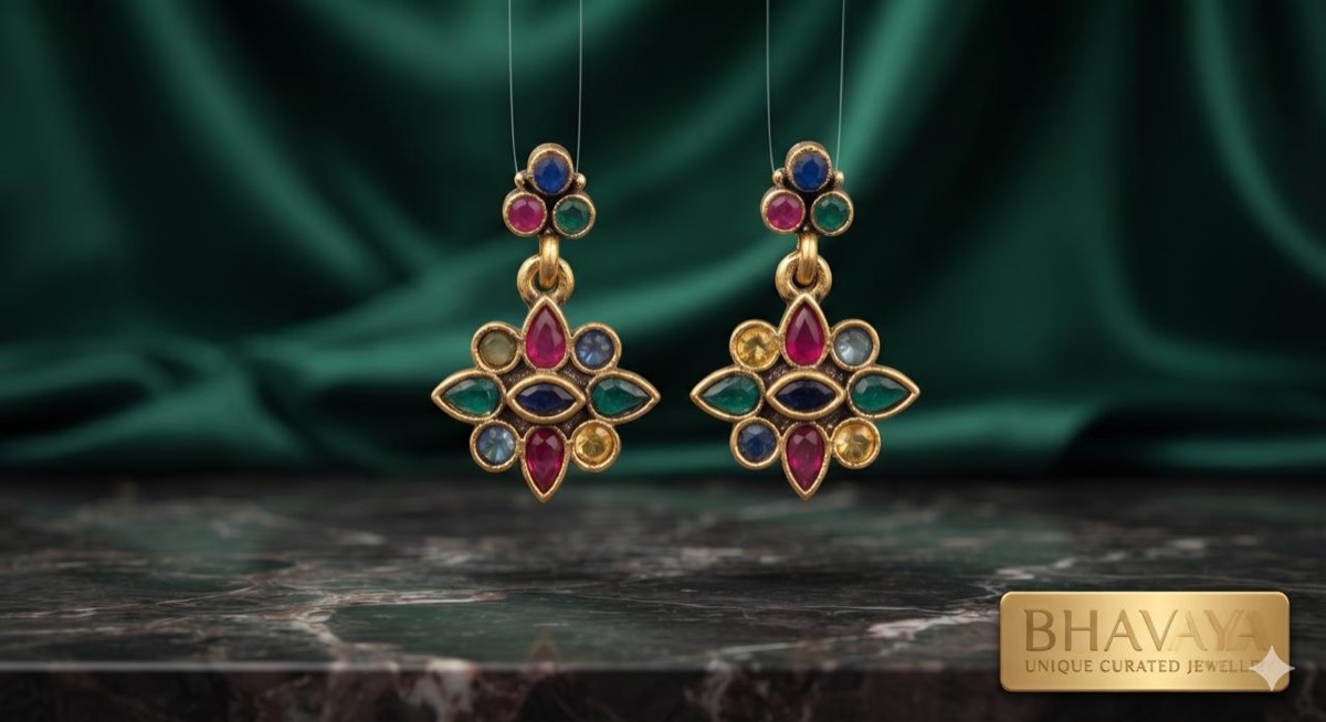 Navratna Kundan Drops