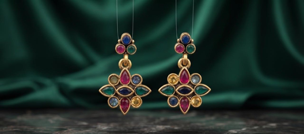 Navratna Multicolor Earrings