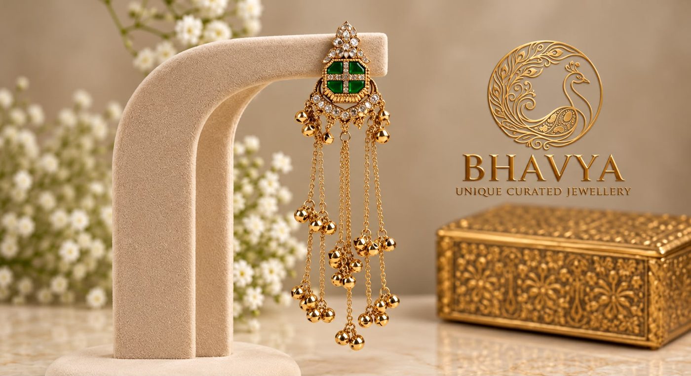 Kashmiri Ghungroo Earrings (Green)
