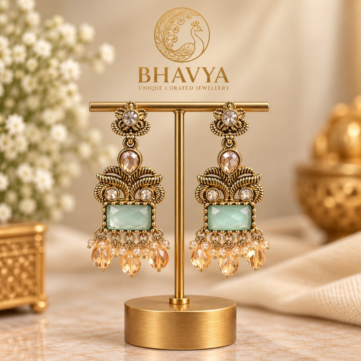 Antique Stone Drops (Sky Blue)
