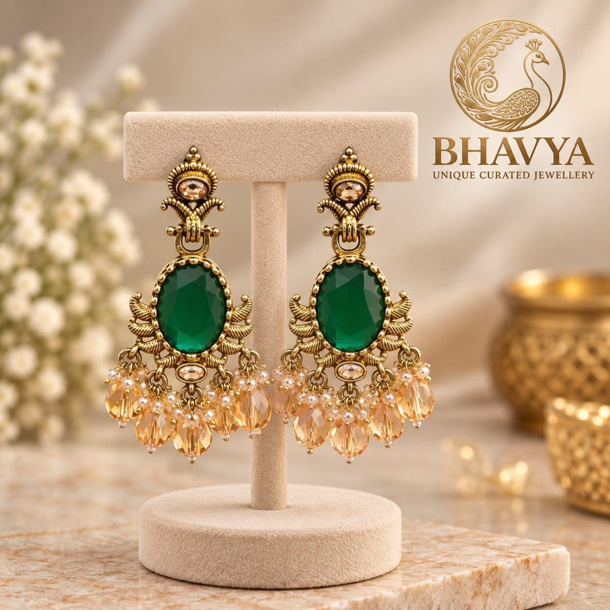 Antique Stone Drops (Green)