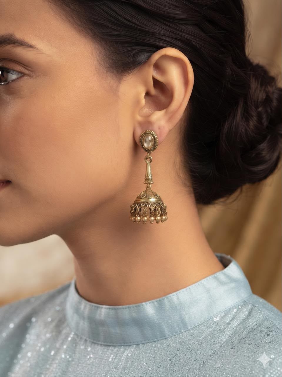 Petite Jhumka (Sky Blue)