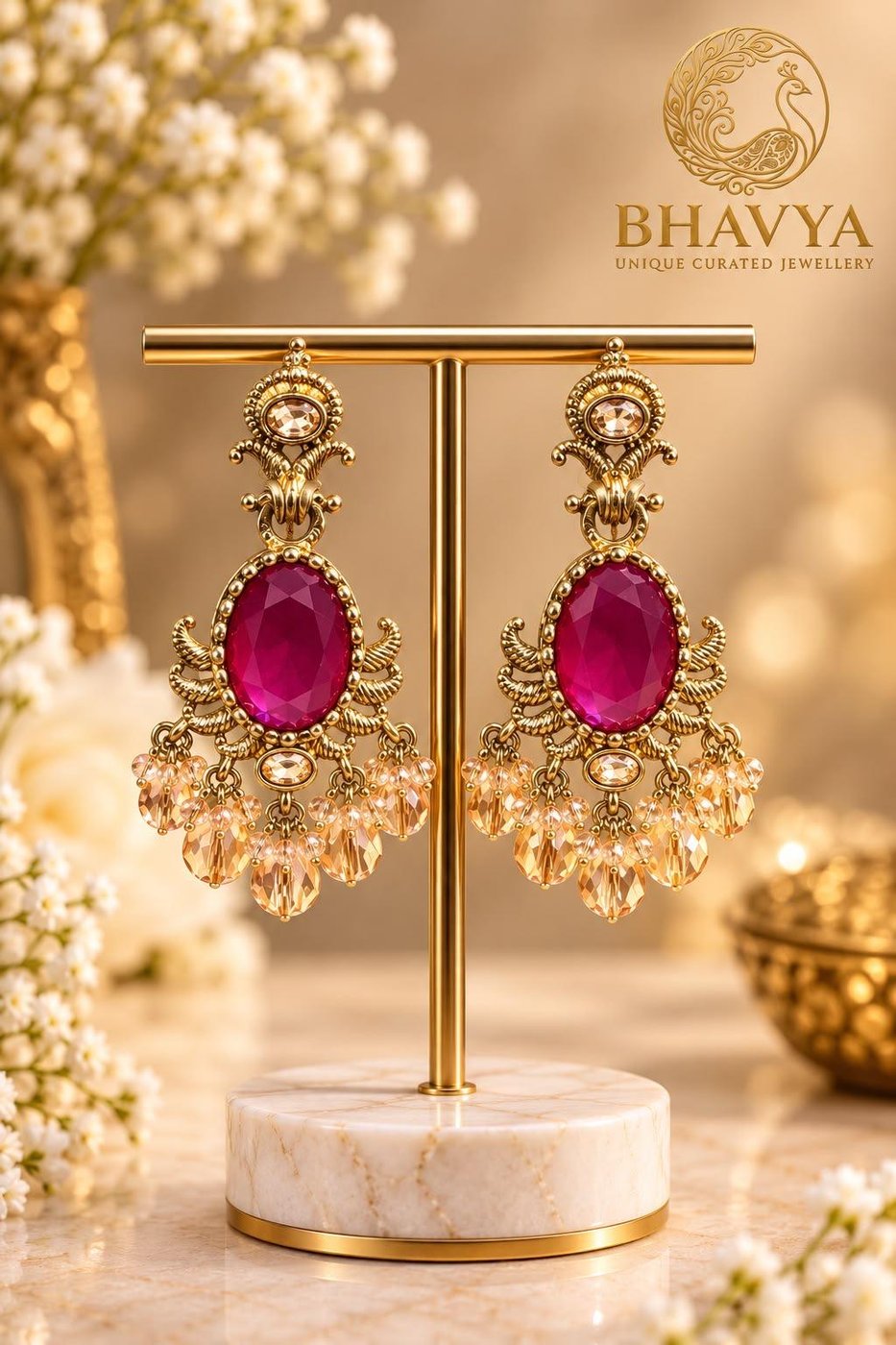 Rani Crystal Drops (Magenta)